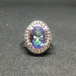 R#2 925 Sterling Silver Multi-Colored Ring Size 7